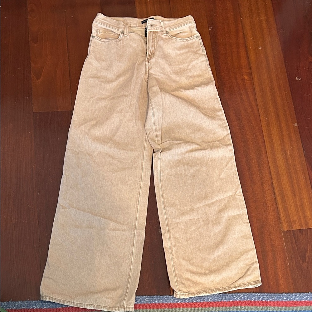 Sincerely Jules Tan Flare & Wide Leg Jeans